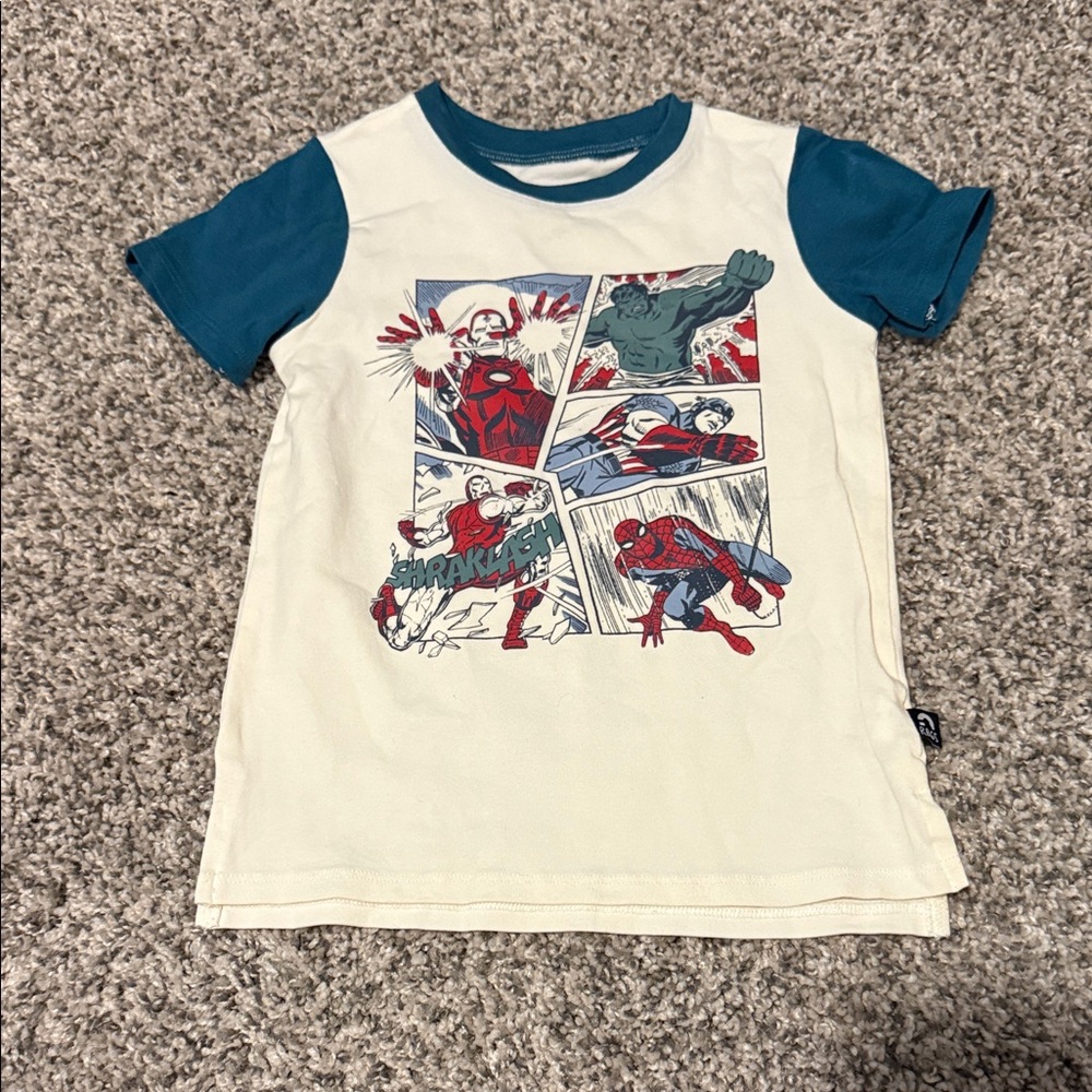 Rags to Raches Marvel Comic Panel Tee - Blue, White, Red